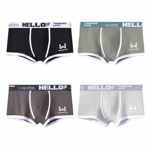 Hello Underwear for Men, Hello Ice Classic Underwear Ice Silk Boxer Briefs Soft Nylon Trunks for Travel Gym