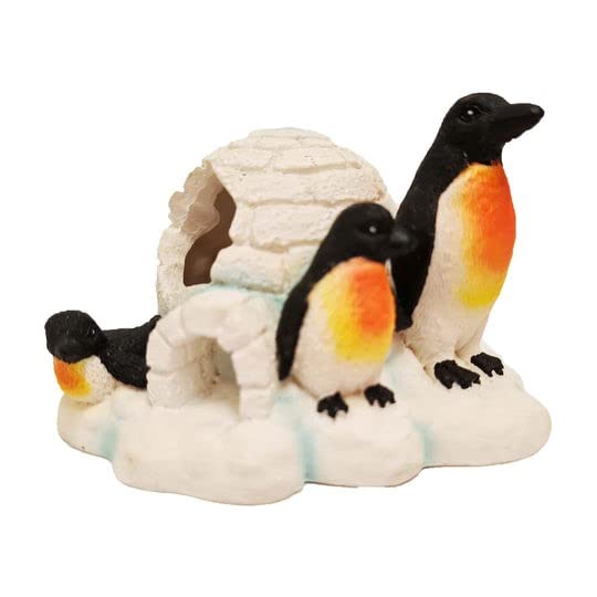 Aquacadabra Penguins with Igloo Magic Aquarium Ornament - Christmas with a Touch of Magic!
