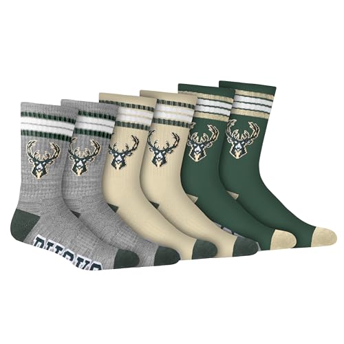 Image of Ultra Game Men's NBA Official Athletic Cushioned Secure Fit Team Crew Socks-3 Pack