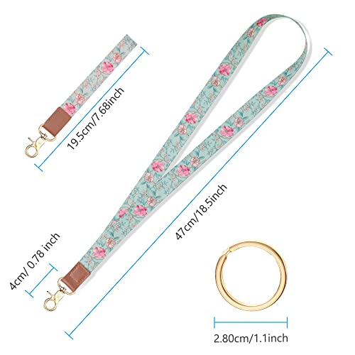 Vicloon Lanyard mit Metall Ring und Hohe Qualität Leder, für Schlüssel, Mobile Handys Telefon, Charms