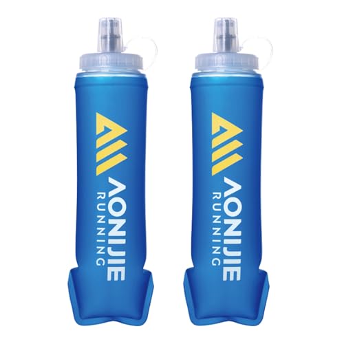 TRIWONDER Gourde Souple Pliable Flasque Running Bouteille d'eau Souple Poche Hydratation pour Sport Utilisation en Extérieur (500 ml - 2 Pièces)