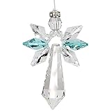 Woodstock Chimes CALBZ Crystal Guardian Angel Suncatcher, Large, Blue Zircon