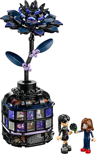 Image of LEGO Wednesday Black Dahlia Flower, Faux Plant Room Decor 76784 - Building Blocks Set for Age 9+ Boys and Girls