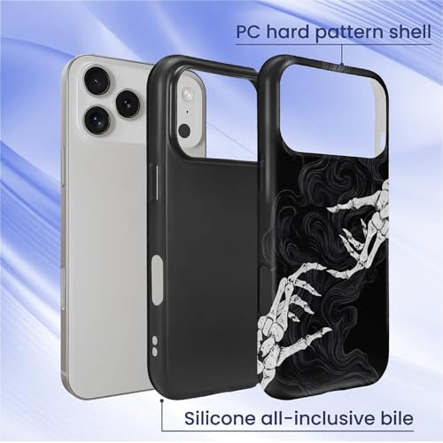 Coque iPhone 17 Pro main squelette en silicone liquide mat antichoc - 3