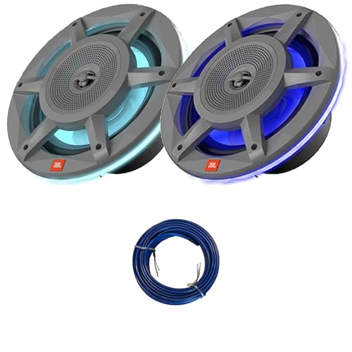 JBL 8 Marine Speakers (Qty 2) 1 Pair of OEM Replacement Speakers w/ 20ft Wire (Gray)