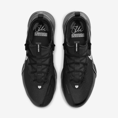 Nike Force Zoom Trout 9 Elite Baseball Cleats (FB2906-003, Black/Anthracite/White/Metallic Silver) Size 11.54