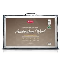 Tontine Australian Washable Wool Surround Medium Pillow – Natural Cotton Cover with Breathable Wool Quilted Layer – Lofty Polyester Core for Balanced Support – Machine Washable