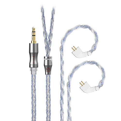 keephifi TFZ Earphone Cable-KBEAR [Expansion] 24 Core 4N Copper Silver Plated Cable, in-Ear Monitors Replacement Cable with 3.5mm Plug Suit for My-Love-4 Queen-LTD Lark KS1 KS2 Robin (TFZ3.5, Blue)