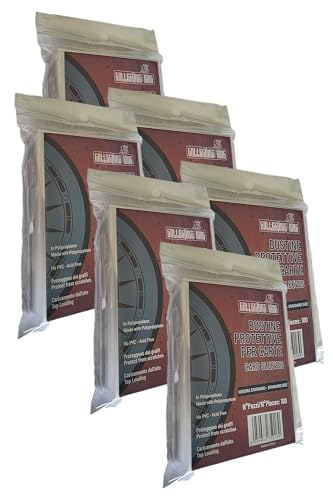 Collectors King Card Sleeves Magic – 600 Bustine Protettive Standard Trasparenti Compatibili Adatte per Carte da Gioco Pokemon Go Gx Ex, MTG, One Piece OP 6 Pacchetti da 100Pz