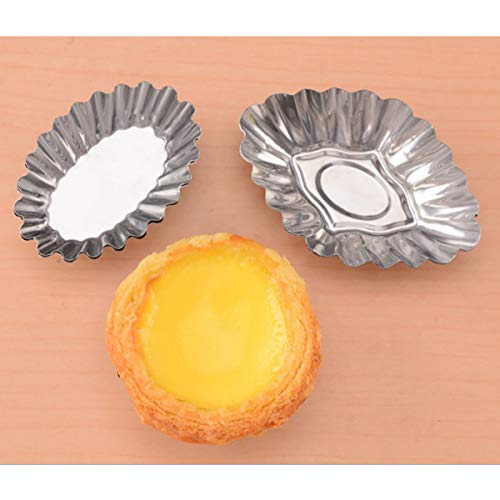 Egg Tart Molds, Mini Tart Pans, 10Pcs Stainless Steel Egg Tart Mold Cupcake Pie Cookie Pudding Mould Baking Cups, Bakeware Cake Cookie Mold Non-Stick Puto Cup For Pies Cheese Cakes Desserts Quiche #TOP4