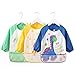 Vicloon Bambino Bavaglino,Set di 3 Bavaglino Impermeabile a Maniche Lunghe per Bambini Nutrire Grembiule Consigliato 1-3 anni
