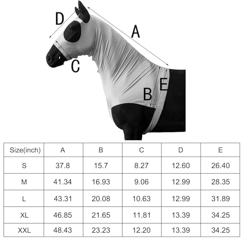 Foto von Leberna Lycra Stretch-Pferd Kapuze mit Reißverschluss - vollen Gesicht-Hals-Abdeckung L Schwarz