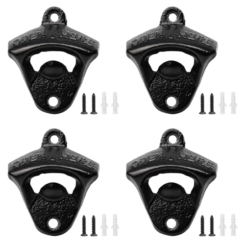 4 abridores de botellas de pared vintage, abridor de botellas de pared, abridor de cerveza, abridor de pared, abridor de botellas de cerveza, abridor de botellas de pared, con tornillos para