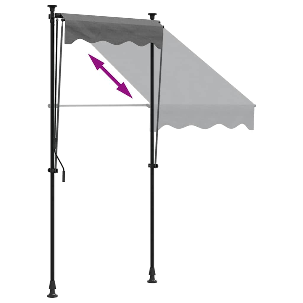 vidaXL Markise Einziehbar Anthrazit 100x150 cm Stoff und Stahl