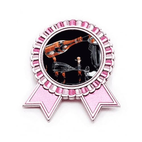 Broche seau à glace en verre rose et métal élégante pour veste