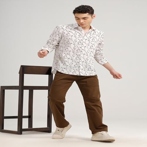 Image of BASICS Cotton-Linen Blended Men's Shirt | Slim Fit | Everyday Smart Casual Wear | Full Sleeve