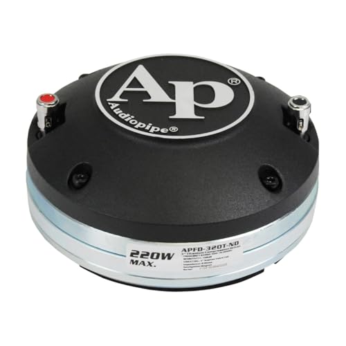 Audiopipe 250 Watts Titanium Compression Driver (APFD-320T-ND), Superior Performance, 3” Kapton Voice Coil, Neodymium Magnet, Titanium Diaphragm, Flat Aluminum Wires, Bolt-On Connection