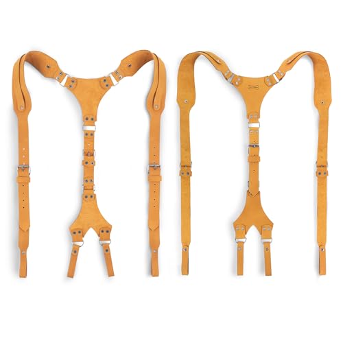 Image of Hide & Groom, Riveted Suspenders with Adjustable Size Straps, Full Grain Leather, Handmade