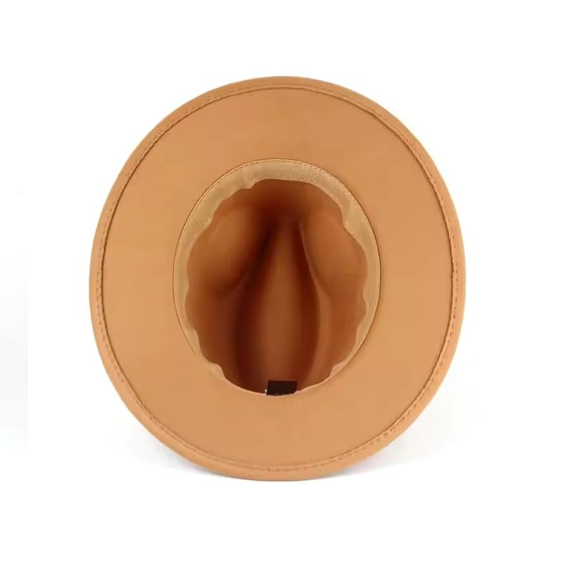 Image of Paper Wool Wide Brim Trilby Felt Jazz Fedora Hats for Women & Men