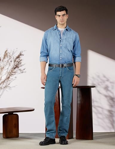 Image of Pepe Jeans Men's Straight Fit Jeans|Mid Rise |Stretchable Fabric| Jeans for Men | Available in Plus Size