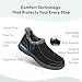 Orthofeet Men's Orthopedic Black Leather Vito Hands-Free Slipper, Size 10.5 Wide
