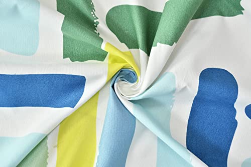 Image of KAWI Elatic Fitted Bedsheets Queen Size(60 inchX78 inch) Cotton Feel Double Bed All Around Elastic Fitting With 2 Pillow Covers-White /Green Color,220 TC