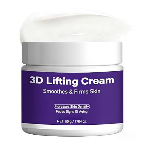 Narvokey 3D Lifting Night Cream, Korean Anti-Aging Moisturizer with 17-Peptide Complex, Probiotic Facial Treatment for Face, Neck Wrinkles,1.7 fl oz