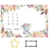 Tokaneit Kind Meilenstein Decke Fotodecke Flanell, Baby Dcke Personalisiert, Weich und Bequem, Leicht zu Waschen und zu Pflegen, Gibt Müttern EIN Beruhigendes Gefühl