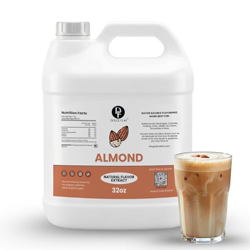 Image of Dolce Flav Almond Flavoring 32 oz - Bulk Nut Extract for Bakery Manufacturing, Beverage Brands & Foodservice