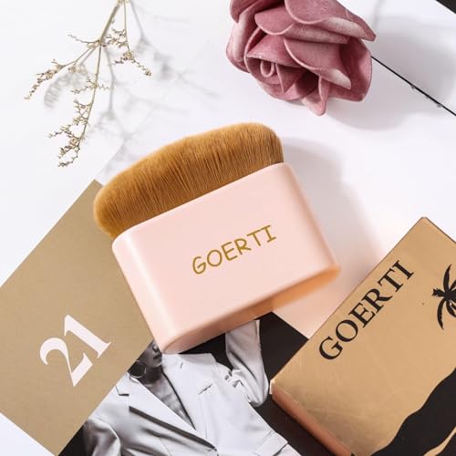 Professional Body Makeup Brush, Self Tanner Brush, Kabuki Brush for Self Tanner, Vegan Large Kabuki Face Body Blend Bronzer Shimmer Glow Self Tanning Foundation Brush for Flawless Leg Makeup - Image 6