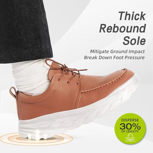 Image of OrthoComfoot Men's Orthopedic Wide Leather Dress Walking Shoes: Diabetic Plantar Fasciitis Arch Support Comfortable Sneakers, Business Work Adjustable Fit Orthotic Casual Heel Foot Pain Relief Oxfords
