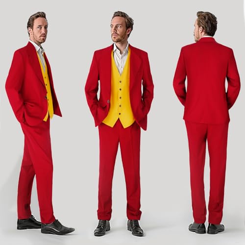 Men's Suit Slim Fit, 3 Piece Suits for Men, One Button Solid Jacket Vest Pants, Tuxedo Set2