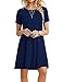 MOLERANI Damen Sommerkleider Casual T-Shirt Kurzarm Strandkleid Loose Swing Damen Kleid (L, Navy blau) Damen Sommer günstig Kaufen-MOLERANI Damen Sommerkleider Casual T-Shirt Kurzarm Strandkleid Loose Swing Damen Kleid (L, Navy blau)