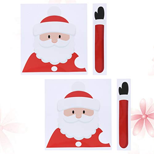 Toyvian 2Pcs Natal Santa Acenando Decalque Do Limpador de PÃ¡ra-Brisa 3D Cartoon Adesivo Limpador de