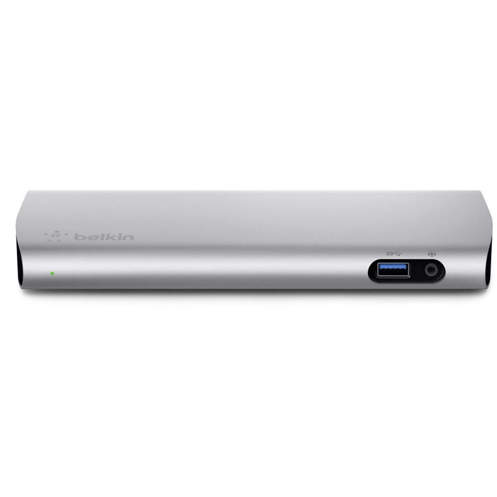 Belkin F4U095vf Docking Station Thunderbolt 3 con Cavo da 80 cm, Connette fino a 8 Dispositivi, Ingressi Multipli per USB-C e USB, Risoluzione Video 5K/Dual 4K, Compatibile solo con Mac, Alluminio