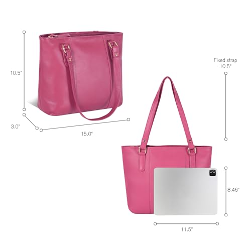 Image of Leather Purse For Women - Real Leather Tote For Women - Ladies Shoulder Handbag For Work, Travel, Casual Use