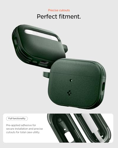 Image of Spigen for AirPods Pro 3 Case, Carabiner Included, Shock-Proof, Light & Compact Cover, (Spigen Vault) - Midnight Green