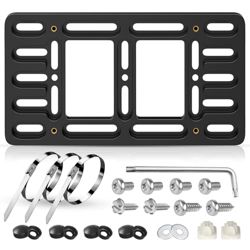 Front License Plate Bracket Holder 2 Drill License Plate Mount Universal Bumper Car Tag Frame Mounting kit