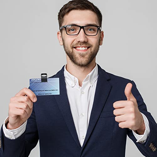 Eaasty 20 Pcs Black Gripper Card Holder Clamps for Standard Thickness ID Badge, CAC, Chip or Swipe Smart Card Black Secure and Strong Badge Holder ID Gripper