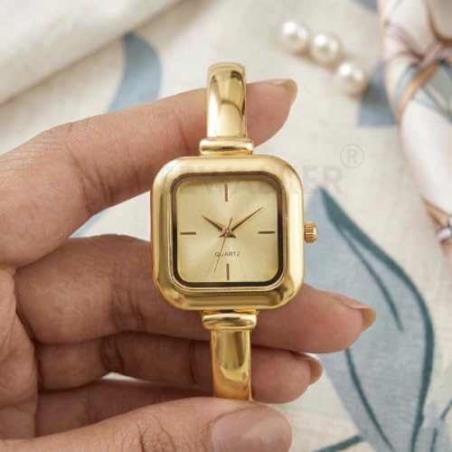 Image of WISEWALKER Women's Bangle Bracelet Watch Silver Dial Elegant Style Anlalog Ladies Wrist Watch