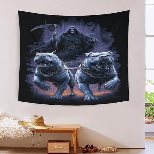 Tapisserie Grim Reaper 3D MJFCoin grand tissu mural de decoration de chambre 180x230cm