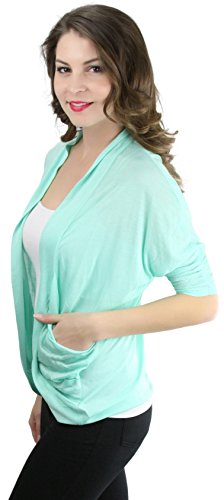 Image of ToBeInStyle Womens Open Front Casual Shrug Lightweight Layering Cardigan Sleeveless or Short Sleeve