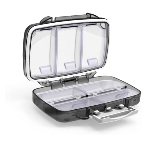 Weekly 7 Daily Compartment Pill Box Organizer, Fullicon Compact Portable Travel Moisture Water Proof Large Capacity Pill Dispenser Medication Organizer (Black) Cover
