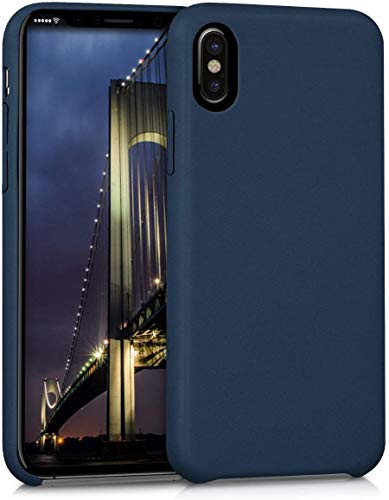 Image of REALCASE Liquid Silicone Back Cover Designed for Apple iPhone X /XS (S-Dark Blue)