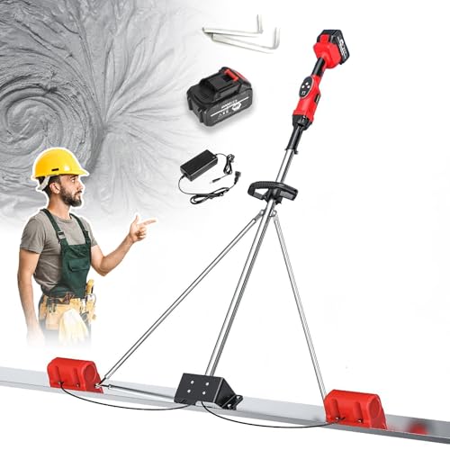 Macchina per massetto elettrico ergonomica senza fili per massetto in cemento da 4,92 piedi / 5,91 piedi / 6,56 piedi, set di vibrazione per massetto in calcestruzzo 2mdualmotor-7500mahbattery