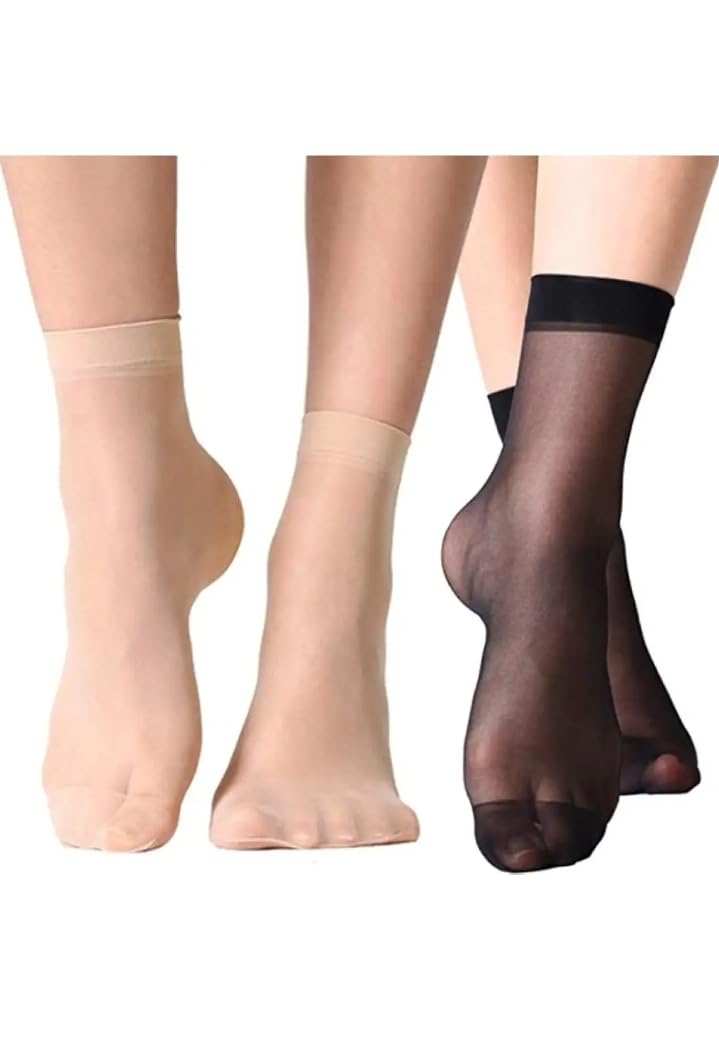 Trendy Cotton Ankle Length Athletic Socks, Black Grey White, Unisex- 4 pairs (Tr_Ultra thin black and beig sockes 4_tm)-picture-26