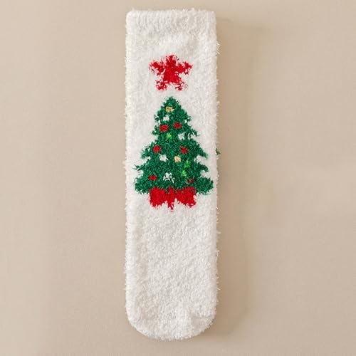 Women Winter Thick Slipper Socks with Christmas Pattern Warm Fuzzy Socks - image 2