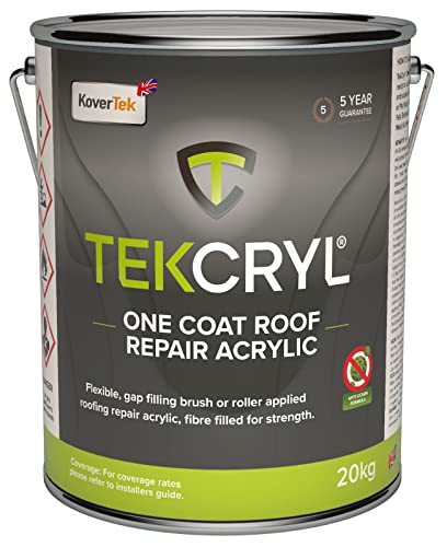 Instant roof Repair Fast fix (5yr Guarantee) Grey TekCryl 20kg Acrylic