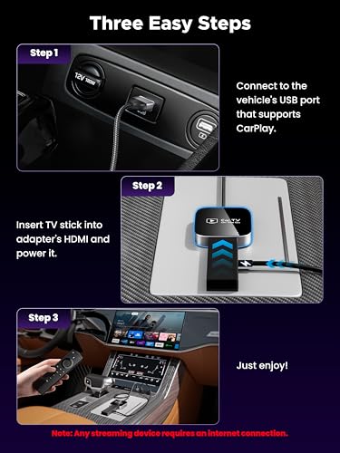 Image of 2-in-1 Wireless CarPlay Adapter & Car TV Mate Pro 2026 [Metal & Glass Case] Convert Wired to Wireless Car Play with HDMI Input for TV Stick, Screen Mirroring & Streaming, Fit for 2016+ Cars -Black