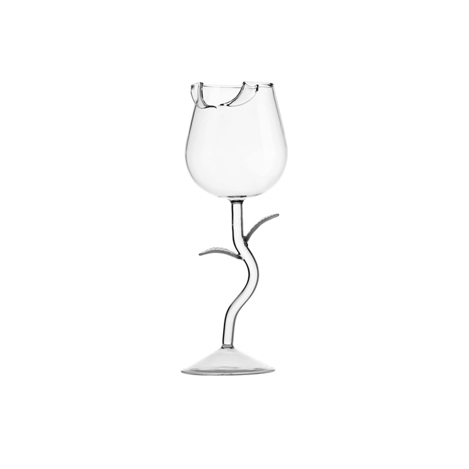 Ejoyous Rose Shape Red Wine Glasses - High Borosilicate Glass - Home, Parties, Bars, Restaurants - Floral Theme - Art Deco - 15cm x 20cm - 1 Count - BPA, DEHP, BPF, BPS - Wine Glasses